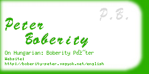 peter boberity business card